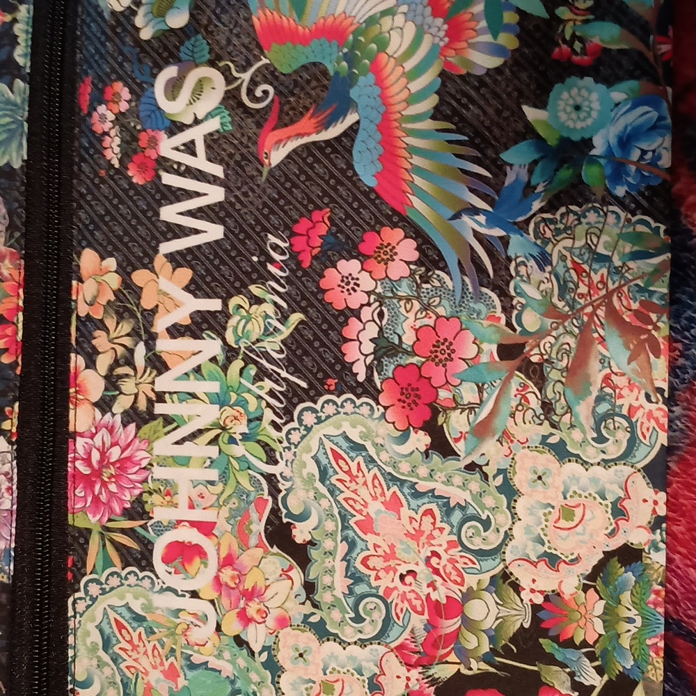 Johnny Was Dreamer Print Nylon Zipper Makeup Pouch